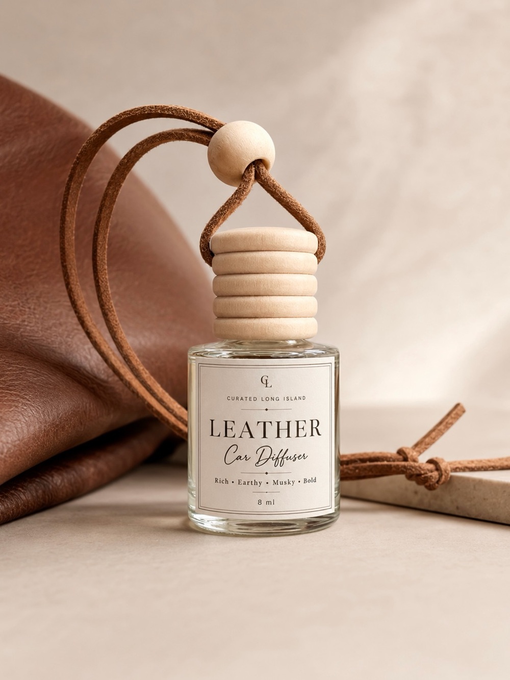 Leather Car Diffuser | 8ml Aromatherapy | Boho Hanging Diffuser | Natural New